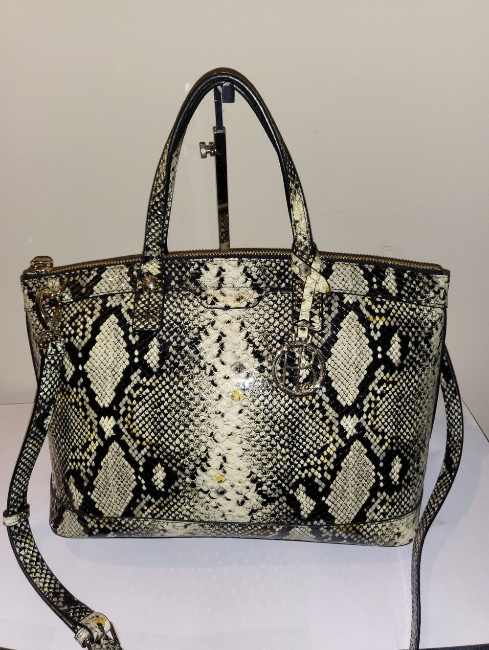 Henri Bendel NWT - Python-Print Tote Bag in Black and Cream - Women's Handbag